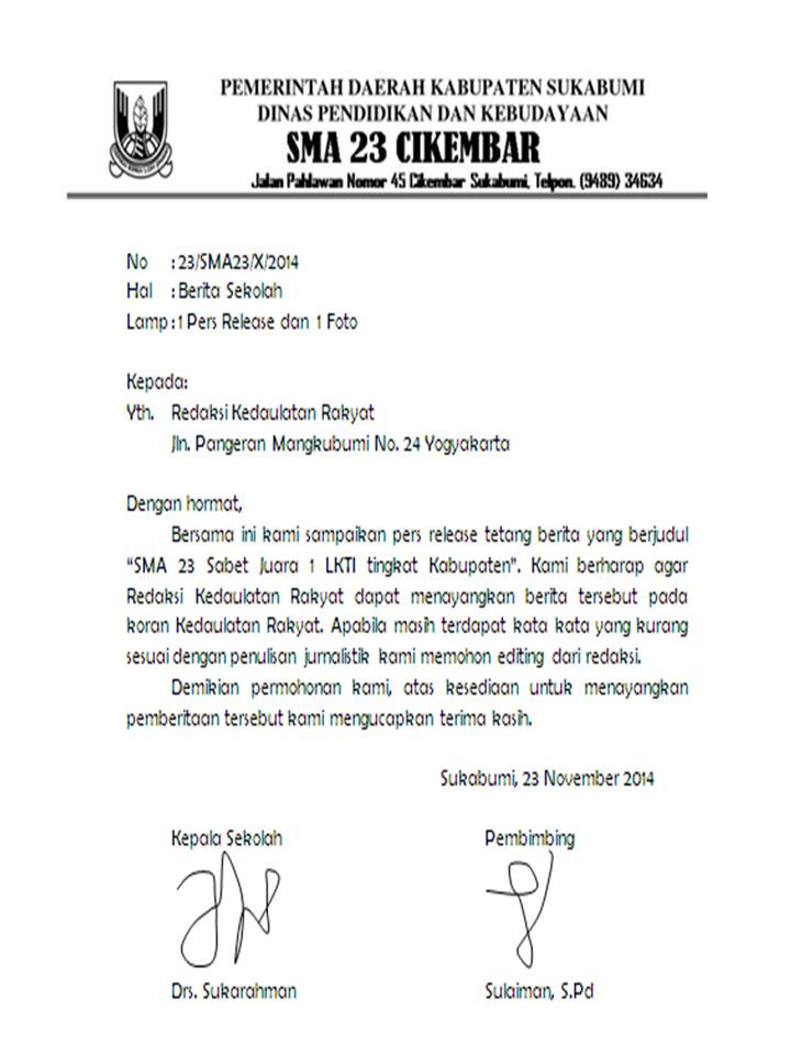 Contoh Surat Tanda Tangan Atas Nama  Loak.info